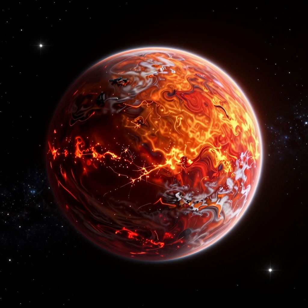 Алмазная планета 55 Cancri e Янссен в представлении художника