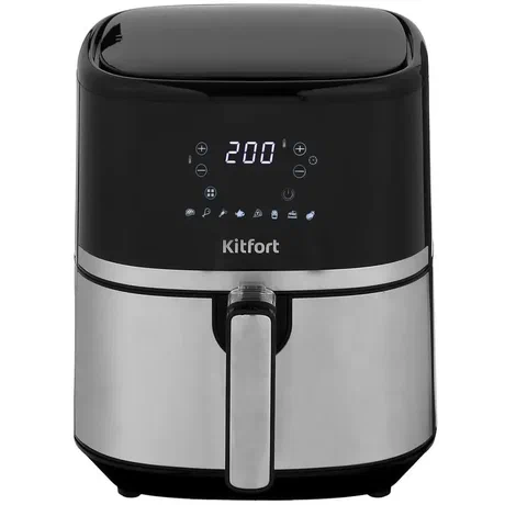 Бюджетный аэрогриль Kitfort KT-2221 серебристо-черный